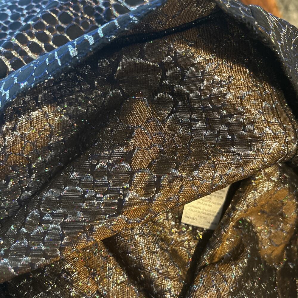 French Connection Y2K Glam Sparkle Ray Fit Flare Mini Sparkle Dress 8 Black - Picture 7 of 7